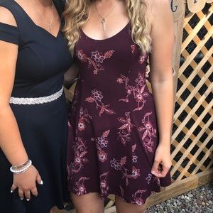 Flowery Criss Cross Back Dress
